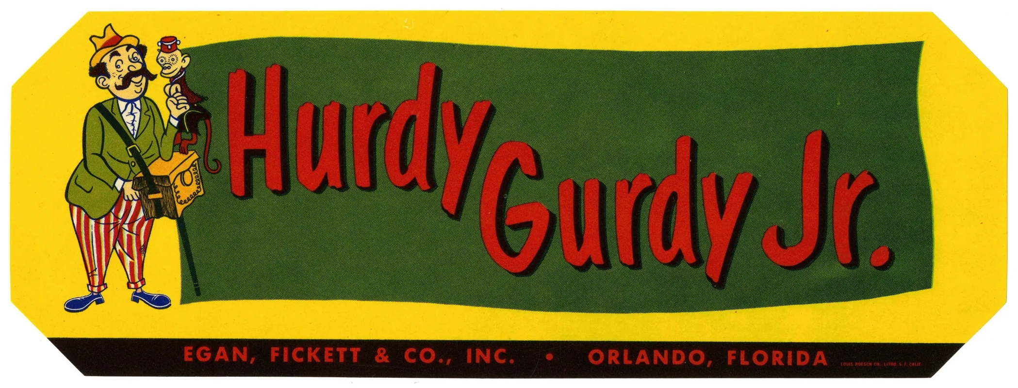 Hurdy Gurdy Jr Produce Label