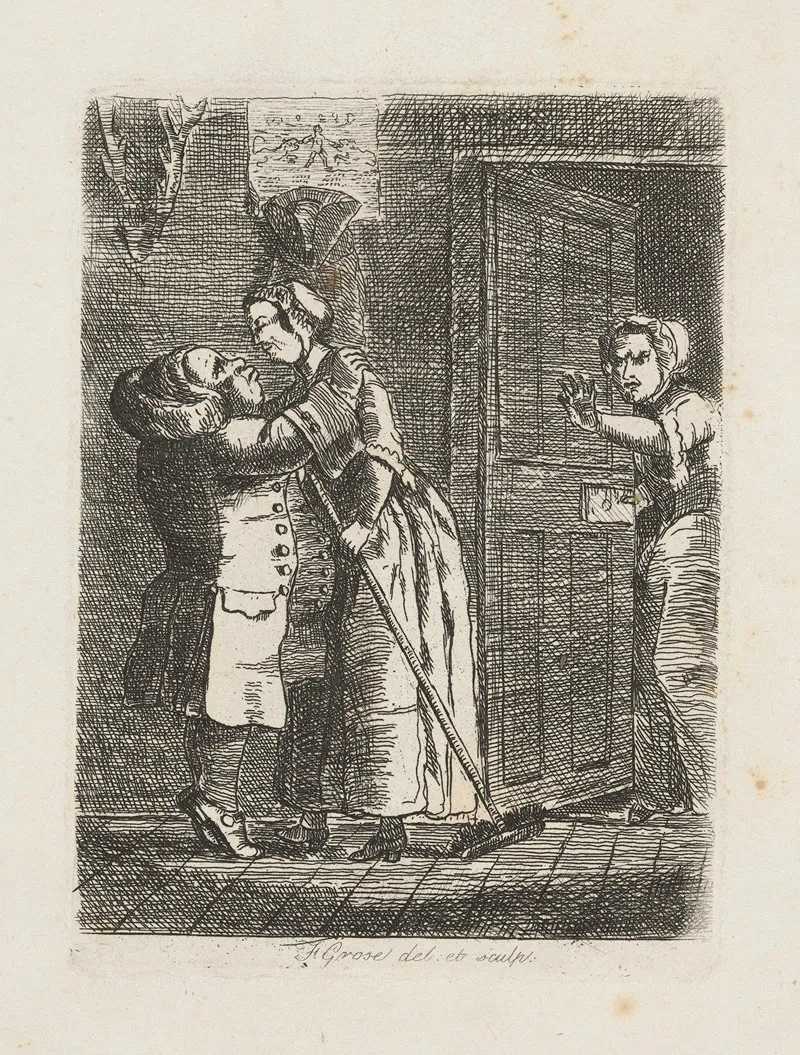 Husband Kisses Housekeeper As Wife Observes From Bedroom Door
