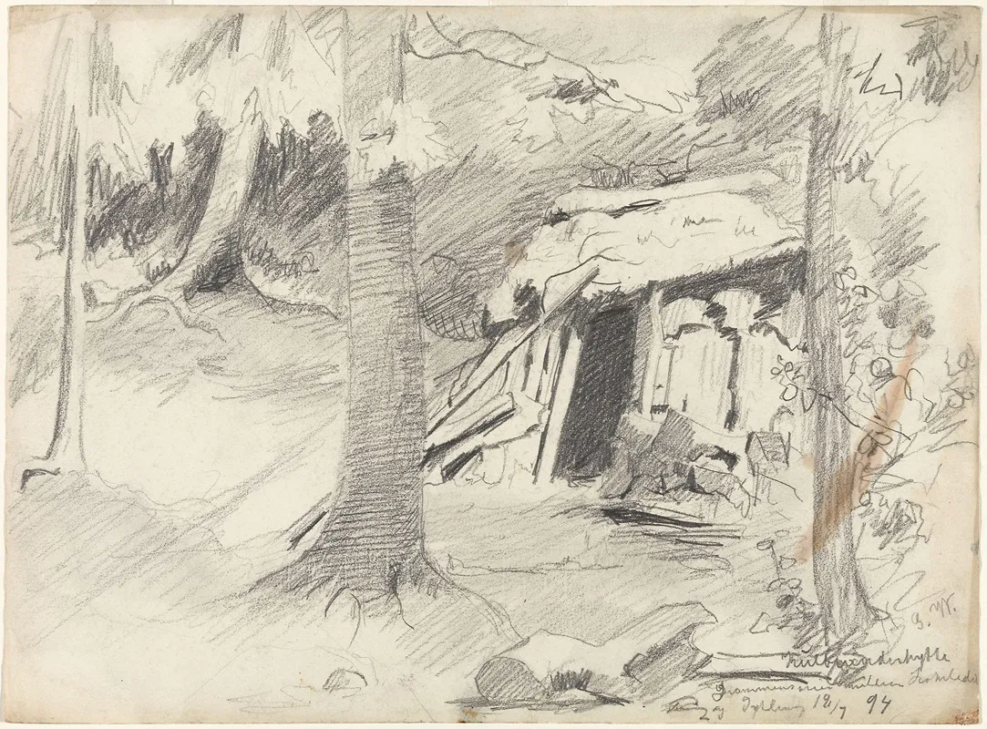 Hut In The Forest by Gustav Wentzel - Canvas Print