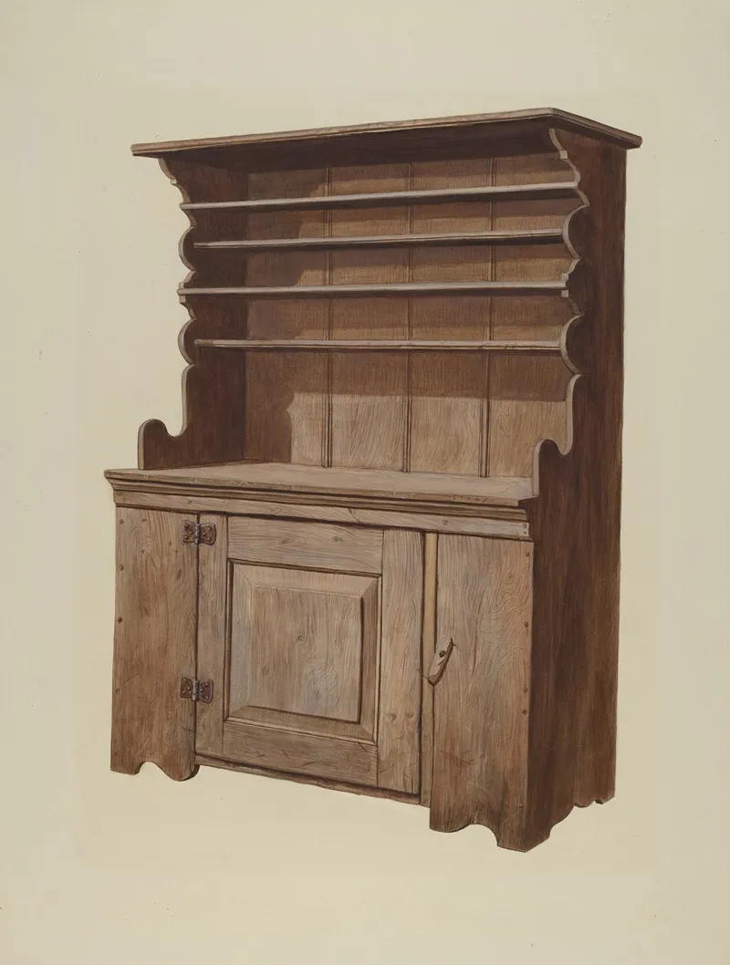 Hutch Dresser by Leslie Macklem - Canvas Print