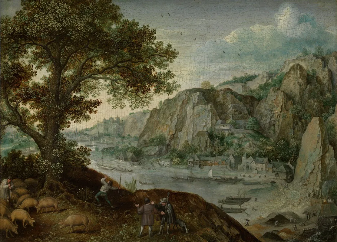 Huy Viewed From Ahin by Lucas van Valckenborch - Canvas Print