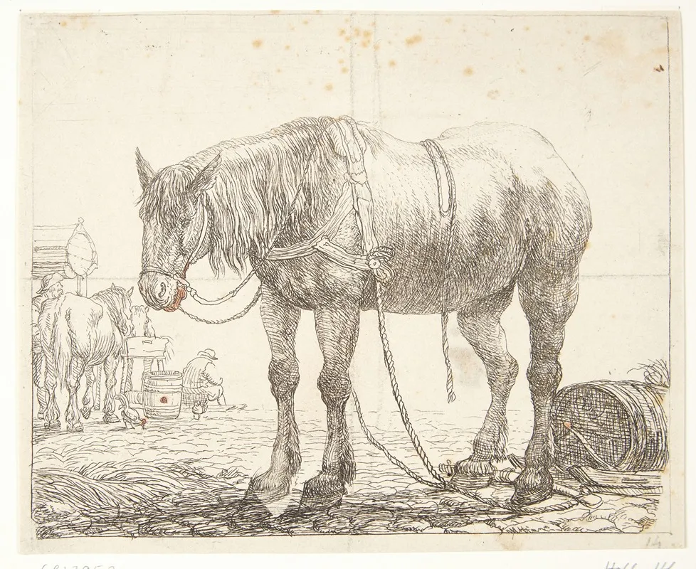 Hvilende Arbejdshest by Simon de Vlieger - Canvas Print