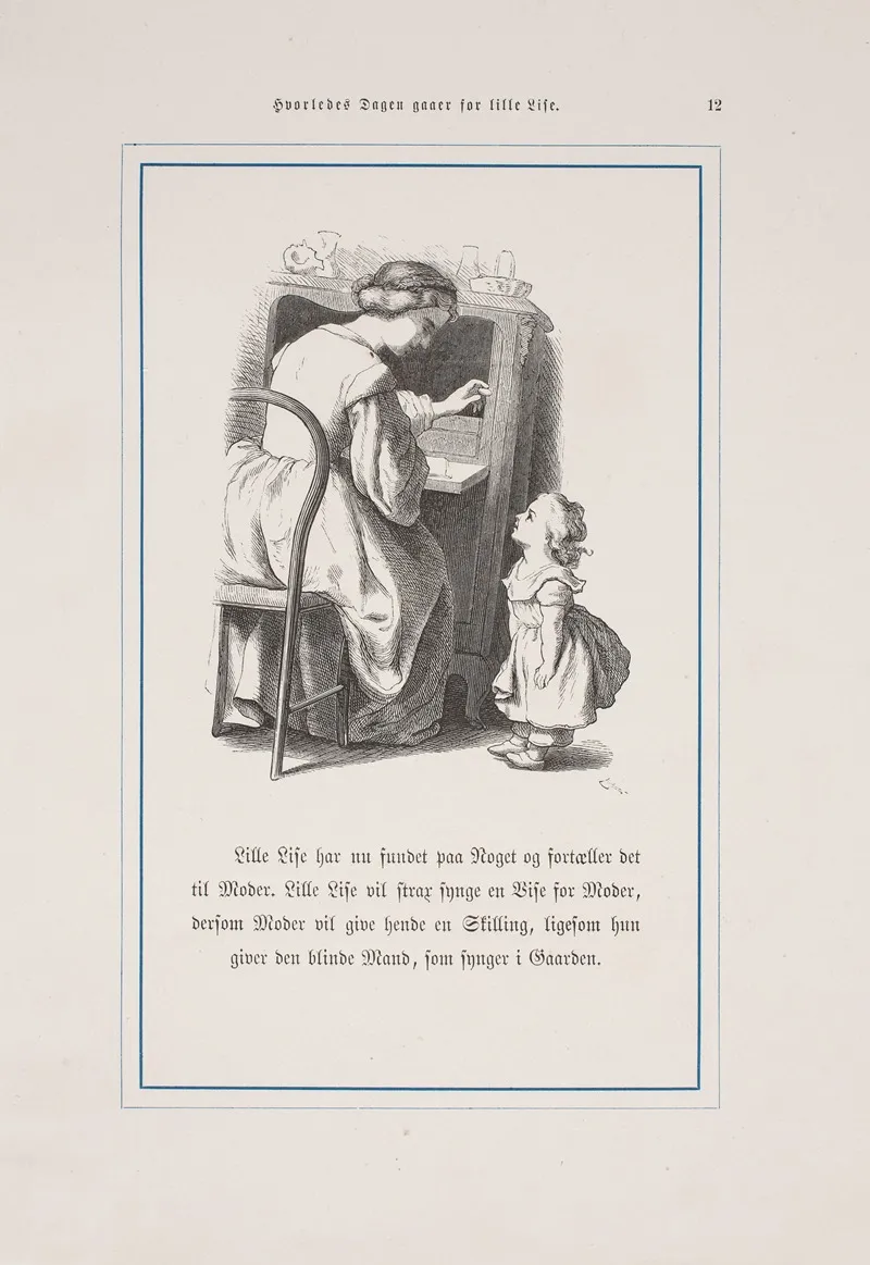 Hvorledes Dagen Gaaer For Lille Lise Pl 07 by Lorenz Frølich - Canvas Print
