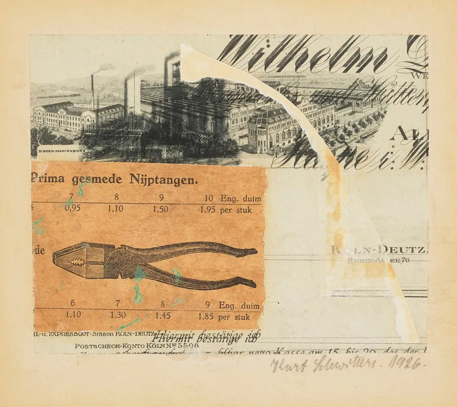 I 29 Wilhelm Haspe by Kurt Schwitters - Canvas Print