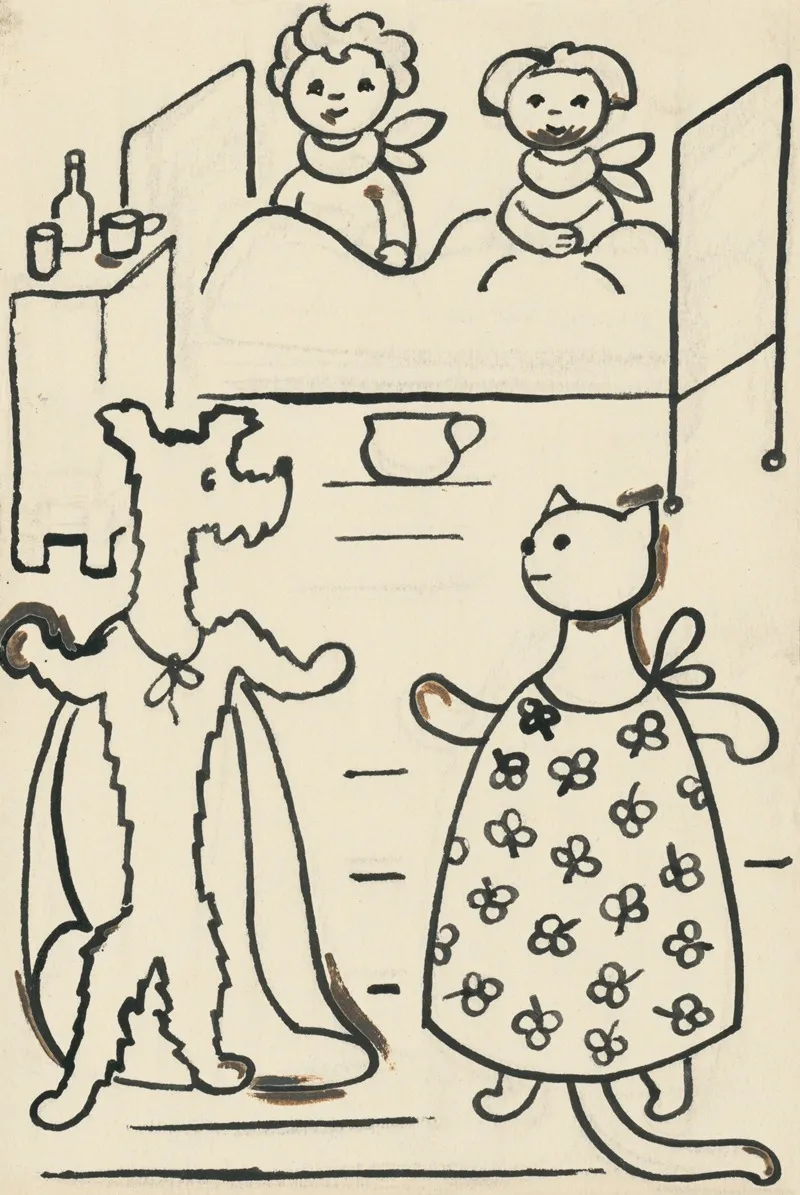 I Had A Dog And A Cat Pl 30 by Josef Čapek - Canvas Print
