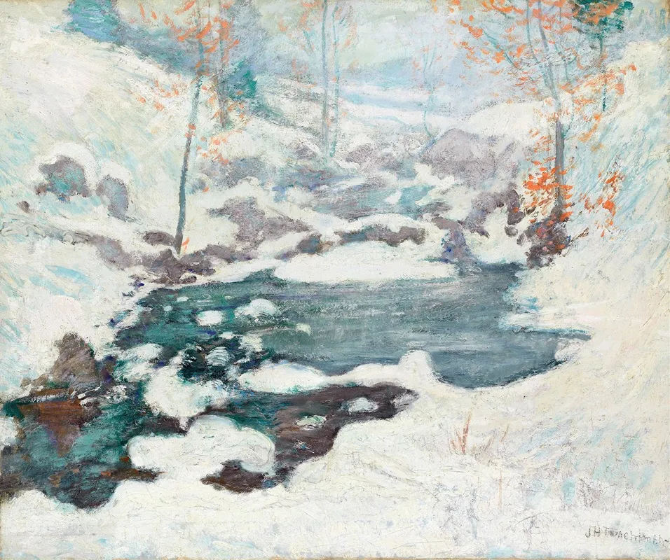 Icebound by John Henry Twachtman - Canvas Print