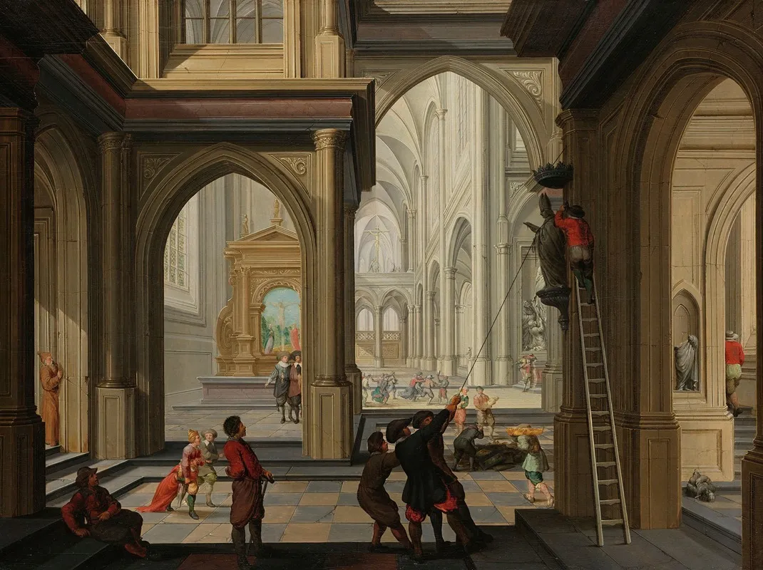 Iconoclasm In A Church by Dirck Van Delen - Canvas Print