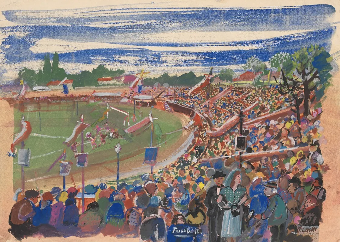 Ii Stadion Allee by Oskar Laske - Canvas Print