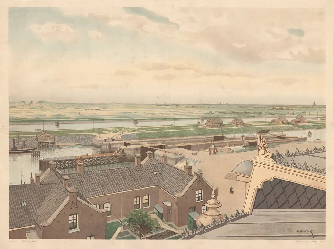 Ijmuiden Sea Lock by Bernardus Bueninck - Canvas Print