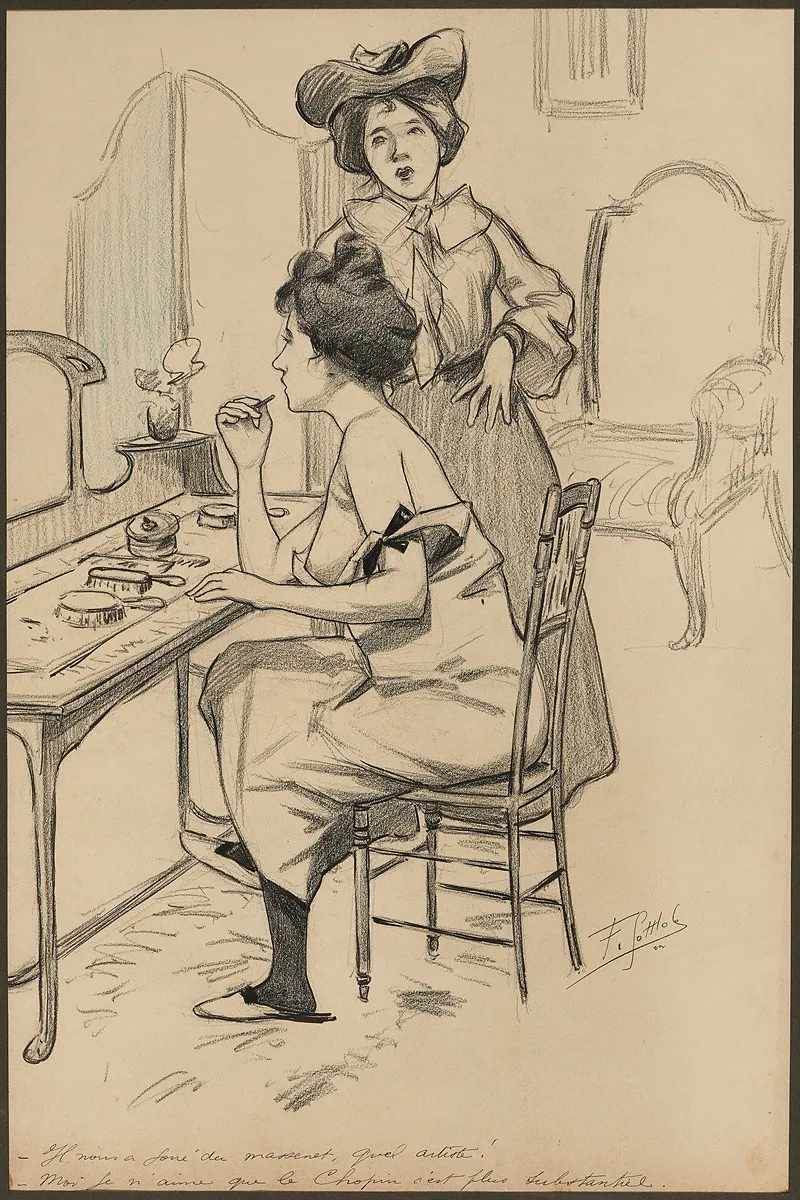 Il Nous A Joue Du Massenet Quel Artiste Moi Je Naime Que Le Chopin Cest Plus Substantiel by Fernand Louis Gottlob - Canvas Print