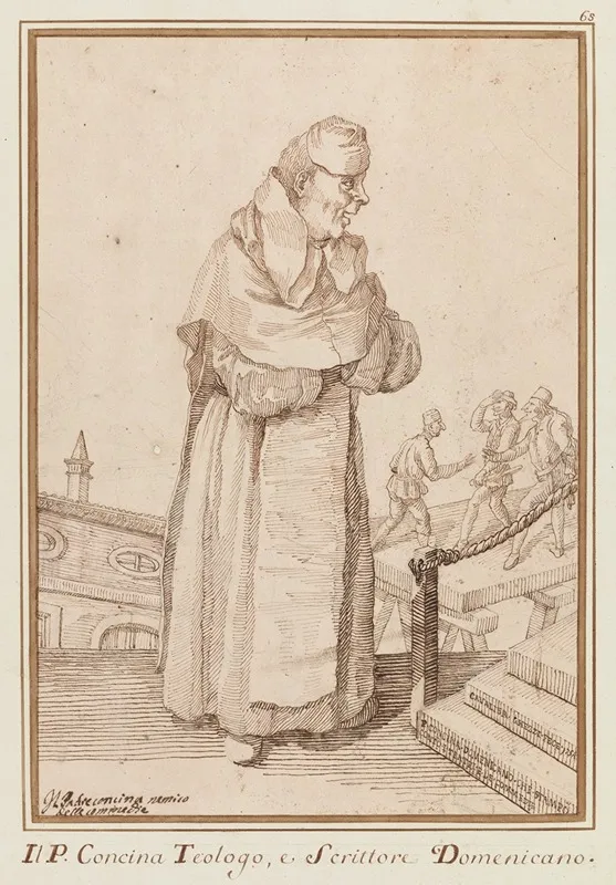 Il Padre Concina Nemico Delle Commedie by Pier Leone Ghezzi - Canvas Print