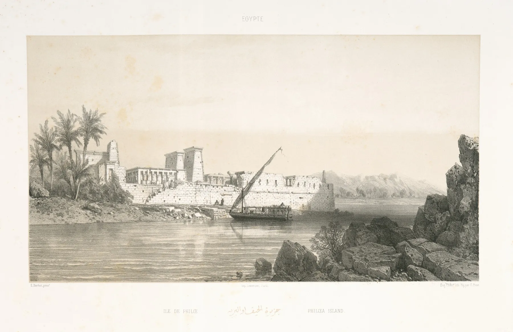 Ile De Philoe Philoea Island by Prosper Barbot - Canvas Print