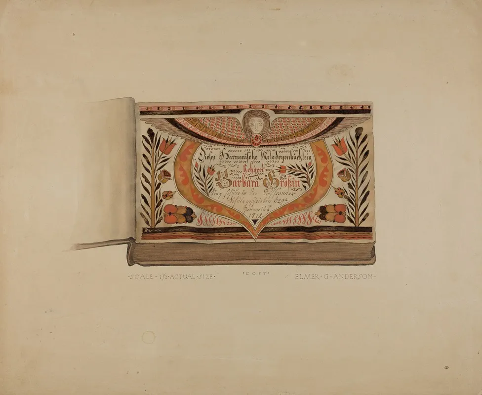 Illuminated Title Page From Manuscript Songbook by Elmer G. Anderson - Canvas Print