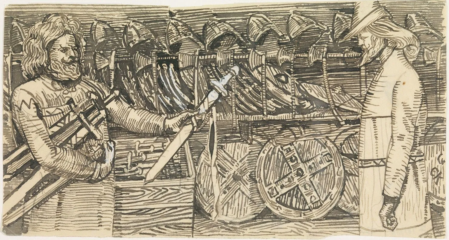 Illustrasjon Til Olav Den Helliges Saga I Snorre Sturlason Kongesagaer Kristiania 1899