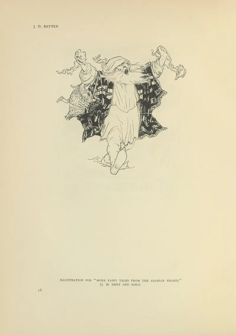 Illustration For More Fairy Tales From The Arabian Nights by John Dickson Batten - Canvas Print