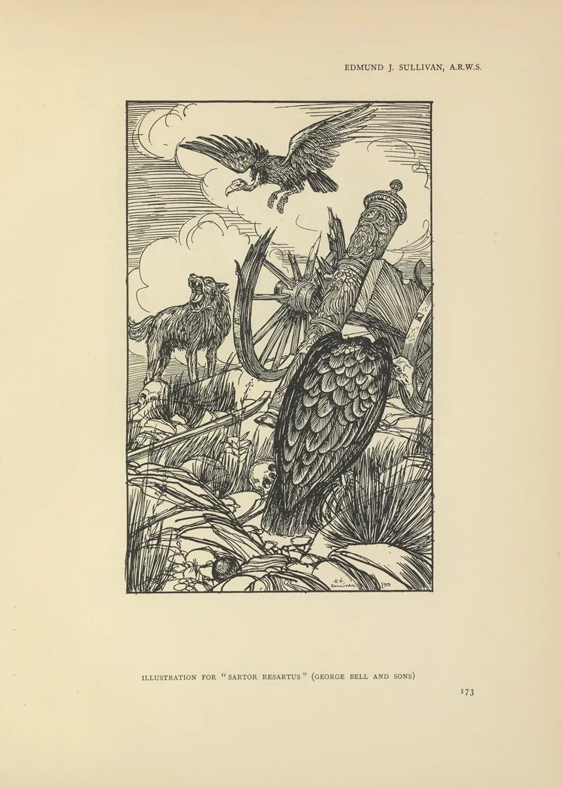 Illustration For Sartor Resartus 3 by Edmund Joseph Sullivan - Canvas Print