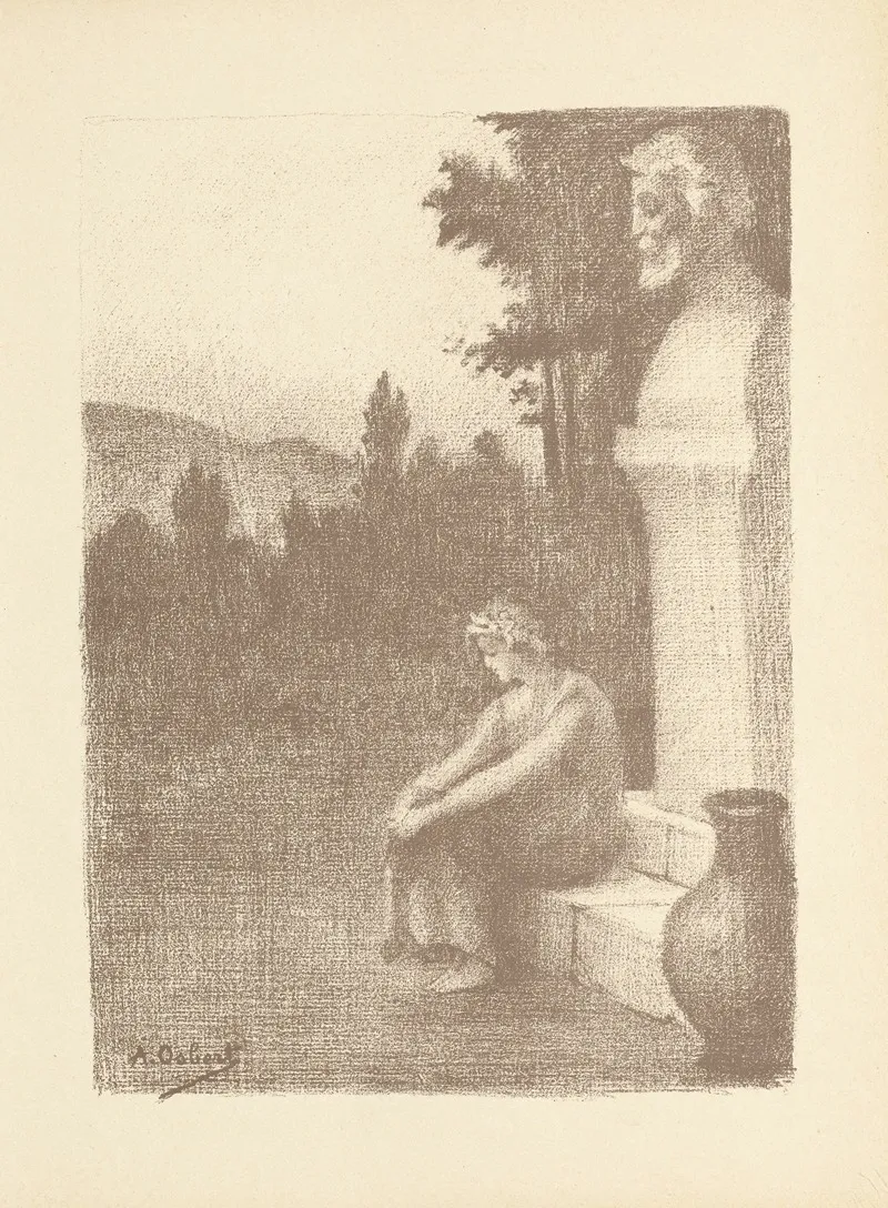 Illustration Pour La Jarre Couronnee De Marcel Schwob by Alphonse Osbert - Canvas Print