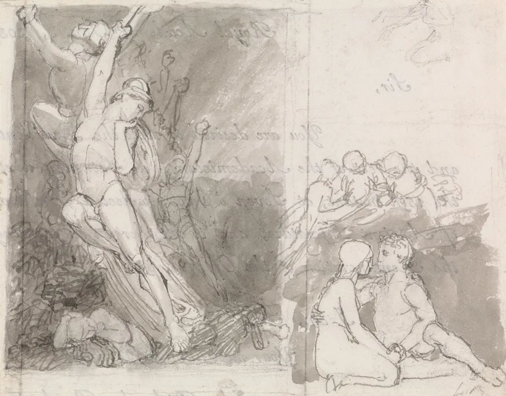 Illustration To Miltons Paradise Lost Adam And Eve Guarded By The Angels