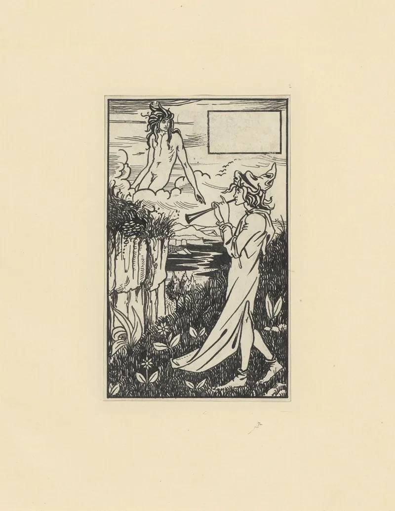 Illustrations By Aubrey Beardsley For King Arthur Pl 04 by Aubrey Vincent Beardsley - Canvas Print