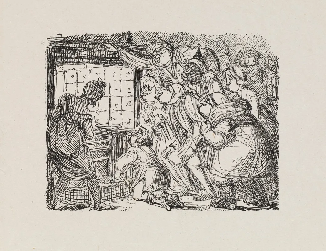 Illustrations For The Universal Songster Pl 04 by George Cruikshank - Canvas Print