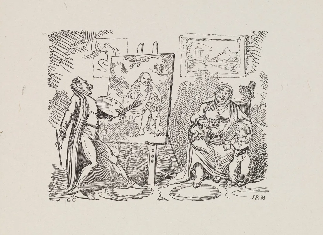 Illustrations For The Universal Songster Pl 06 by George Cruikshank - Canvas Print