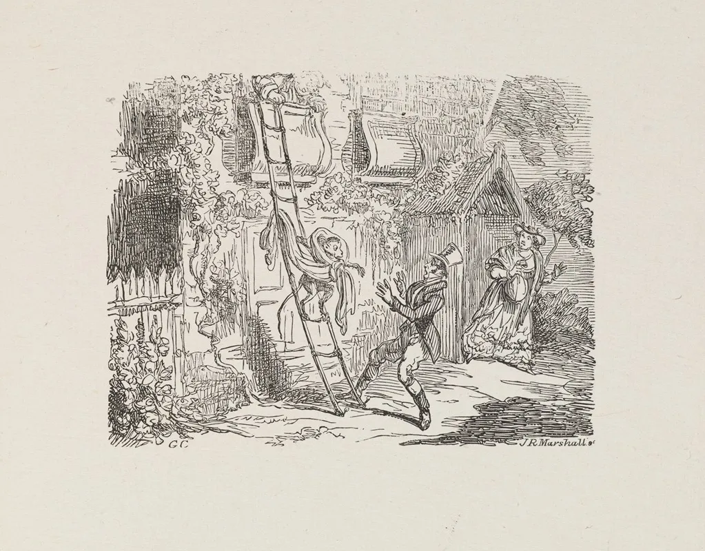 Illustrations For The Universal Songster Pl 07 by George Cruikshank - Canvas Print