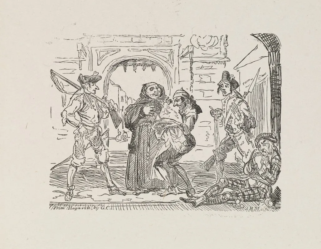 Illustrations For The Universal Songster Pl 08 by George Cruikshank - Canvas Print