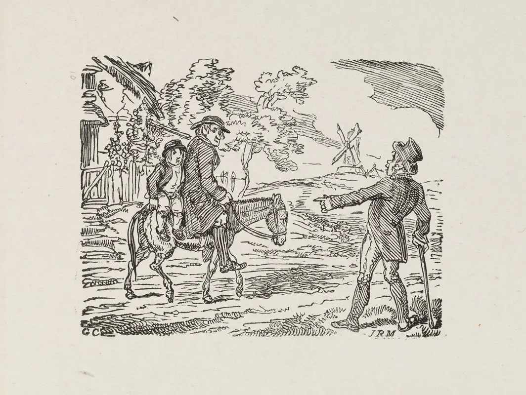 Illustrations For The Universal Songster Pl 09 by George Cruikshank - Canvas Print