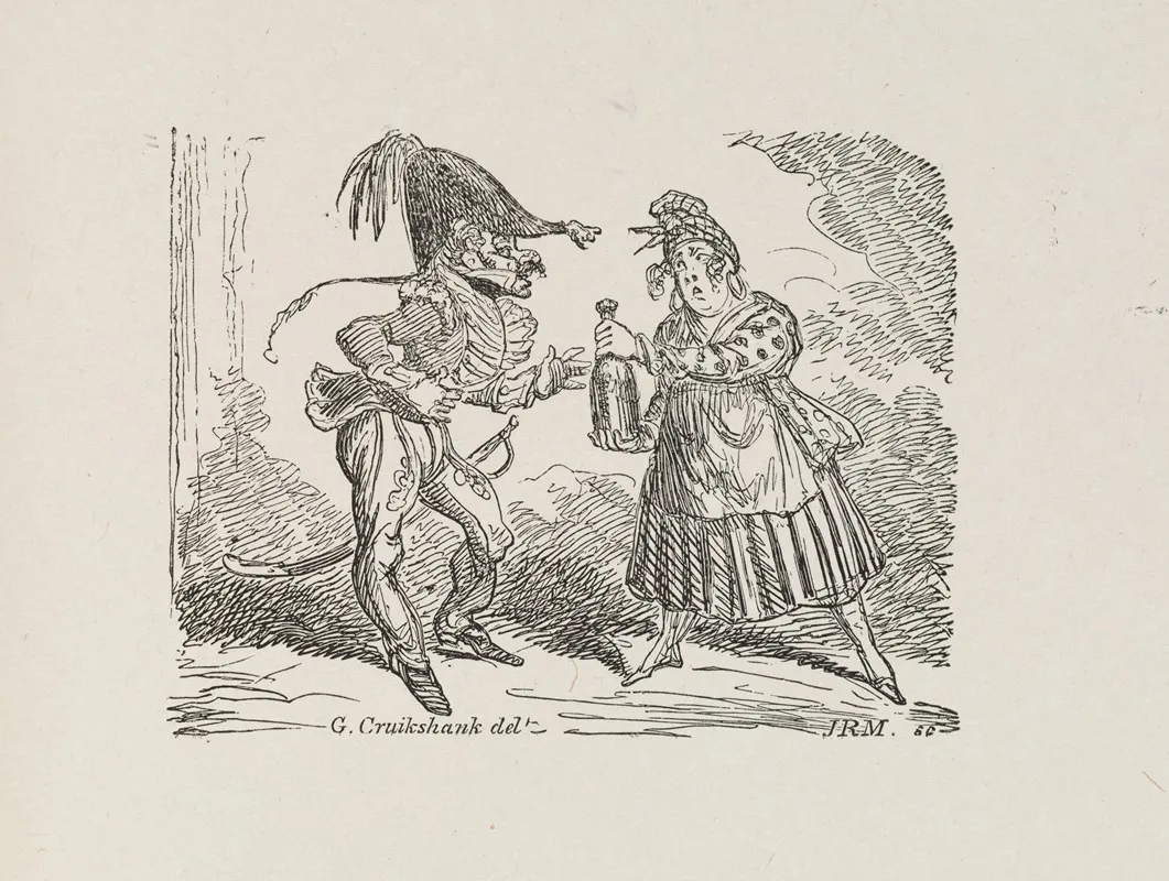 Illustrations For The Universal Songster Pl 10 by George Cruikshank - Canvas Print