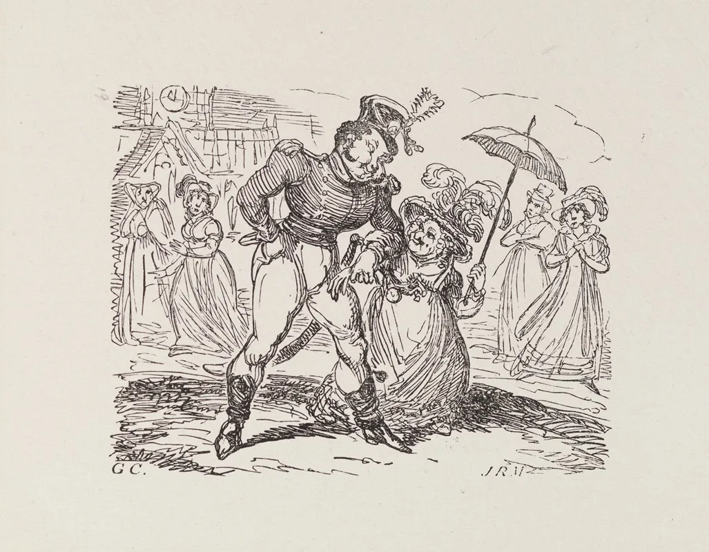 Illustrations For The Universal Songster Pl 16 by George Cruikshank - Canvas Print