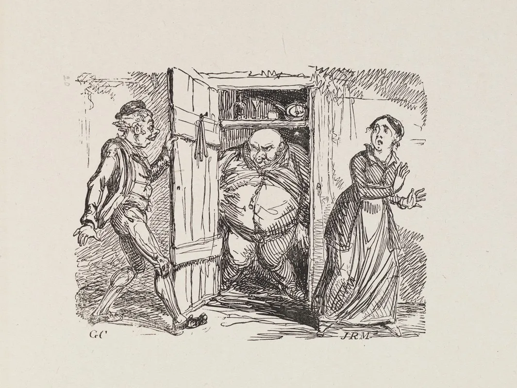 Illustrations For The Universal Songster Pl 17 by George Cruikshank - Canvas Print