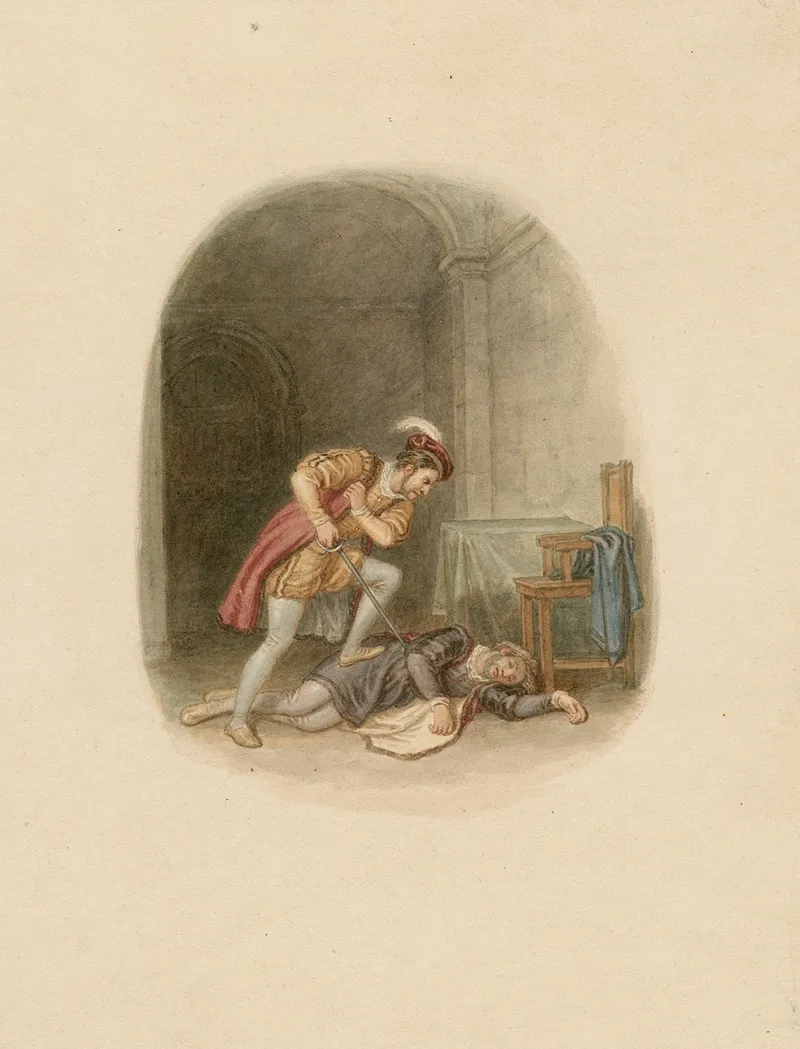 Illustrations To Shakespeare Pl 085 by John Massey Wright - Canvas Print