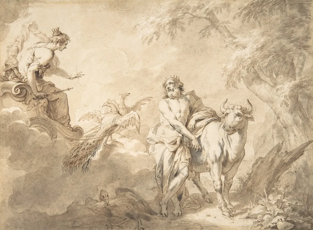 Illustrations To The Metamorphoses Of Ovid Jupiter And Io 1 Jupiter And Io Disguised As A White Beifer 2 Mercury Rescuing Io From Argus 3 2 by Godfried Maes - Canvas Print