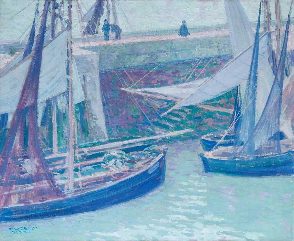 Im Hafen Von Honfleur by Charles Johann Palmié - Canvas Print