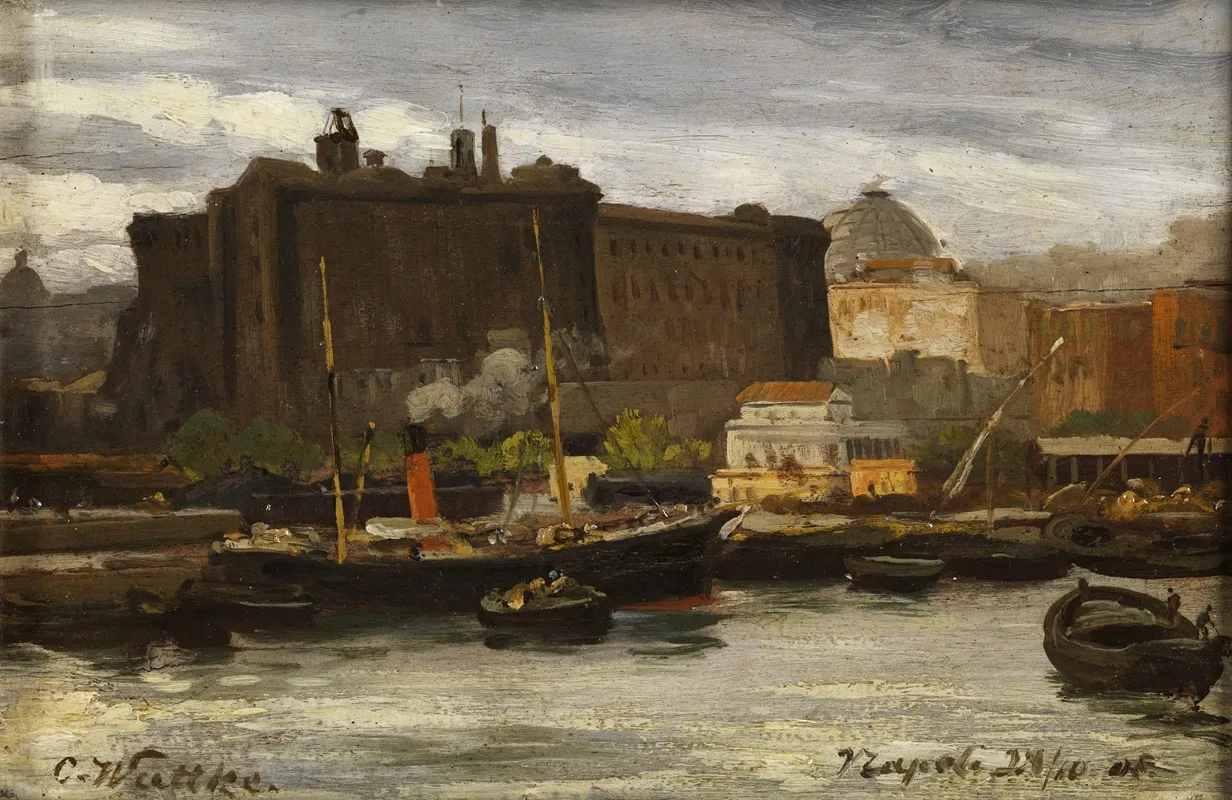 Im Hafen Von Neapel by Carl Wuttke - Canvas Print
