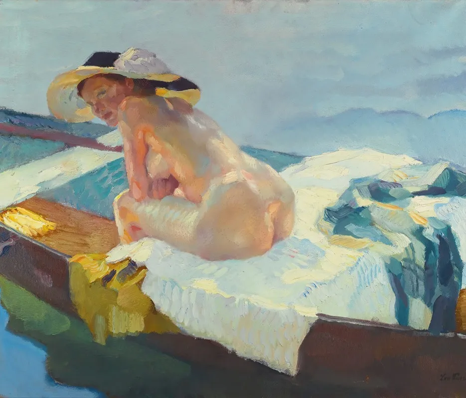 Im Kahn The Rowboat by Leo Putz - Canvas Print