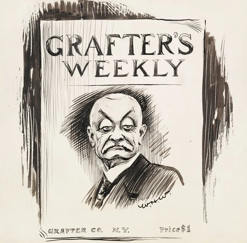 Image Of A Magazine Titled Grafters Weekly Published In Grafter Co N Y With The Image Of A Stern Man On The Cover