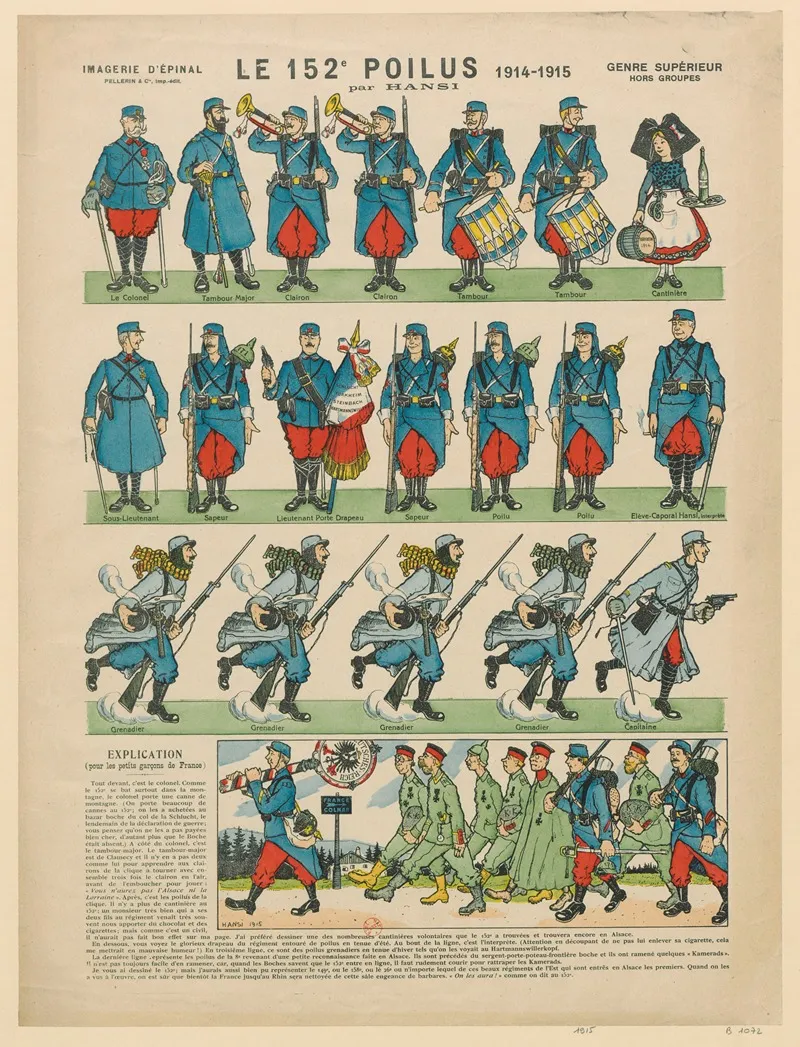 Imagerie Depinal Genre Superieur Hors Groupes Le 152e Poilus 1914 1915 by Hansi - Canvas Print