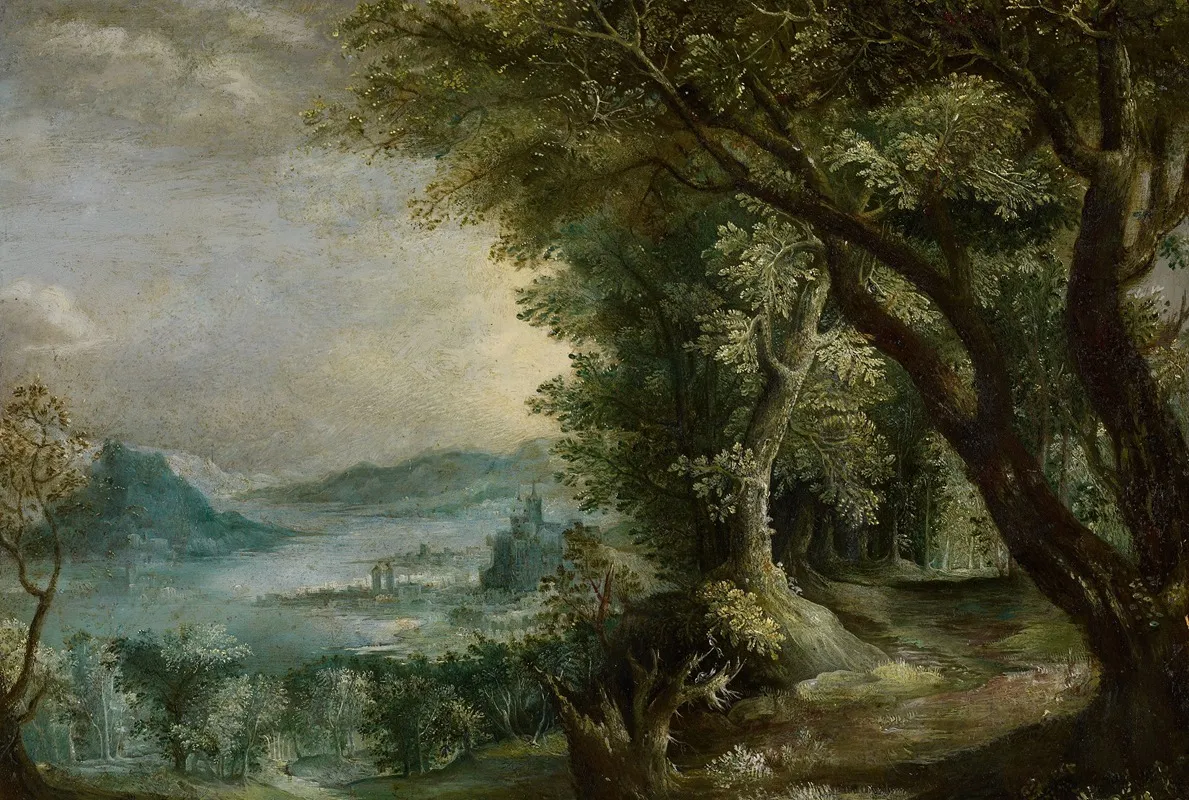Imaginary Landscape by Follower of Jan Brueghel the Elder - Canvas Print