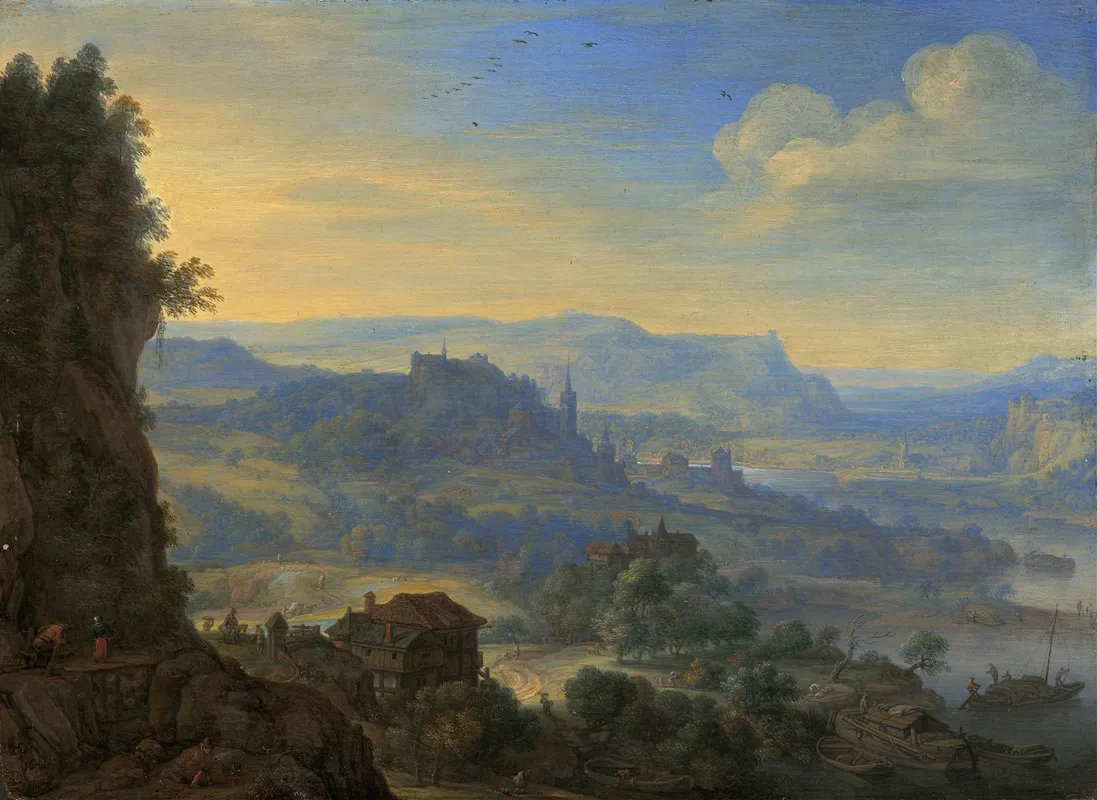 Imaginary River Landscape by Herman Saftleven - Canvas Print