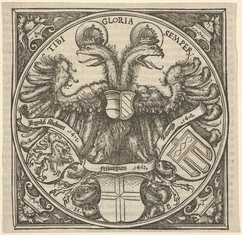 Imperial Double Eagle With The Coat Of Arms Of Ingolstadt Freiburg And Tubingen From Joan
