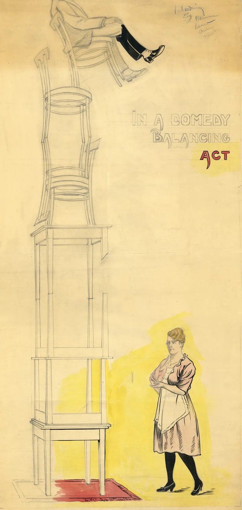 In A Comedy Balancing Act by Albert Daenens - Canvas Print