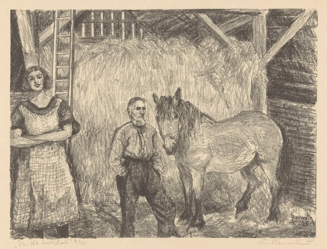 In De Hooistal by Otto Hanrath - Canvas Print