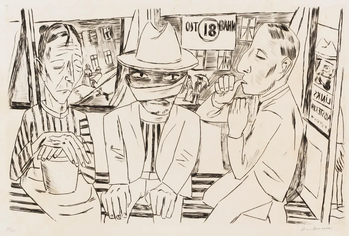 In Der Trambahn by Max Beckmann - Canvas Print