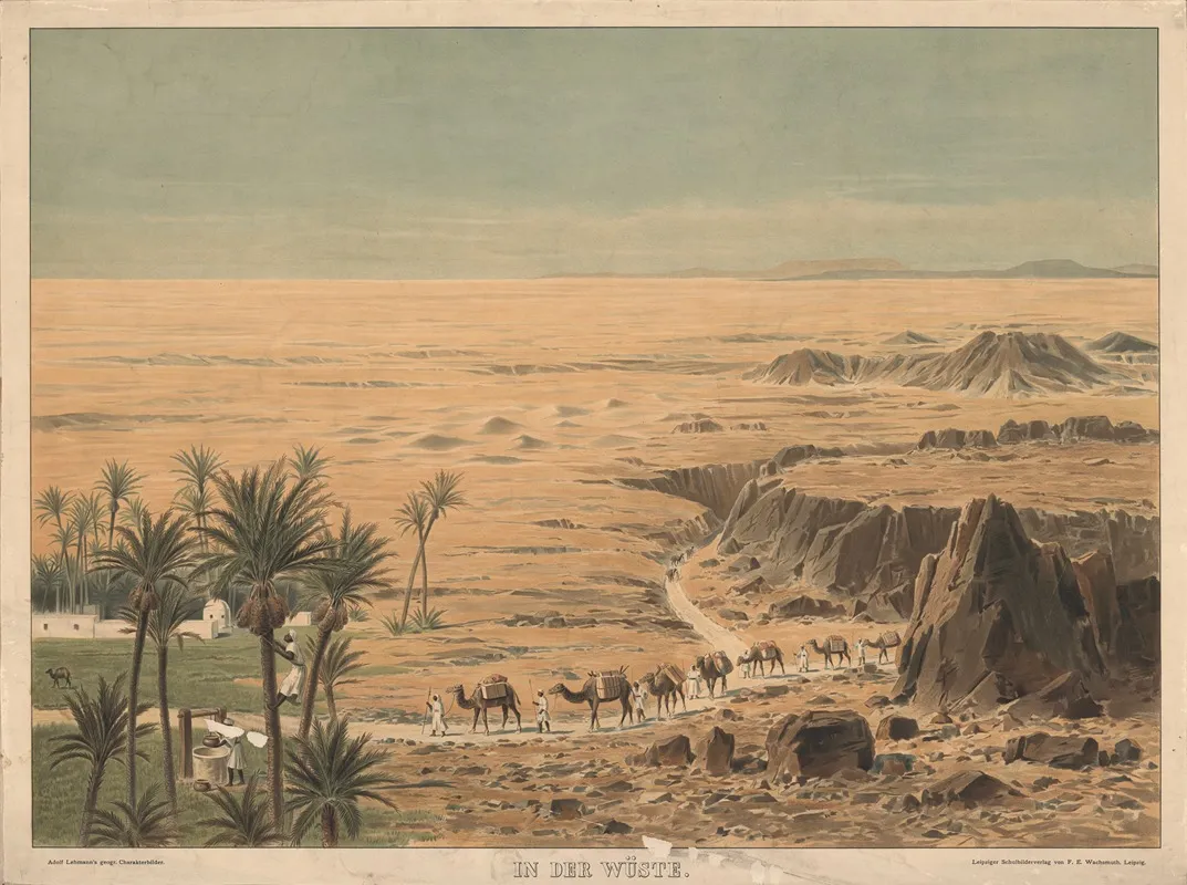 In Der Wuste by Adolf Lehmann - Canvas Print