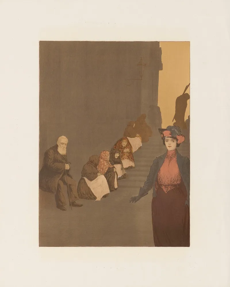 In Front Of The Church Of The Holy Cross by Franciszek Siedlecki - Canvas Print