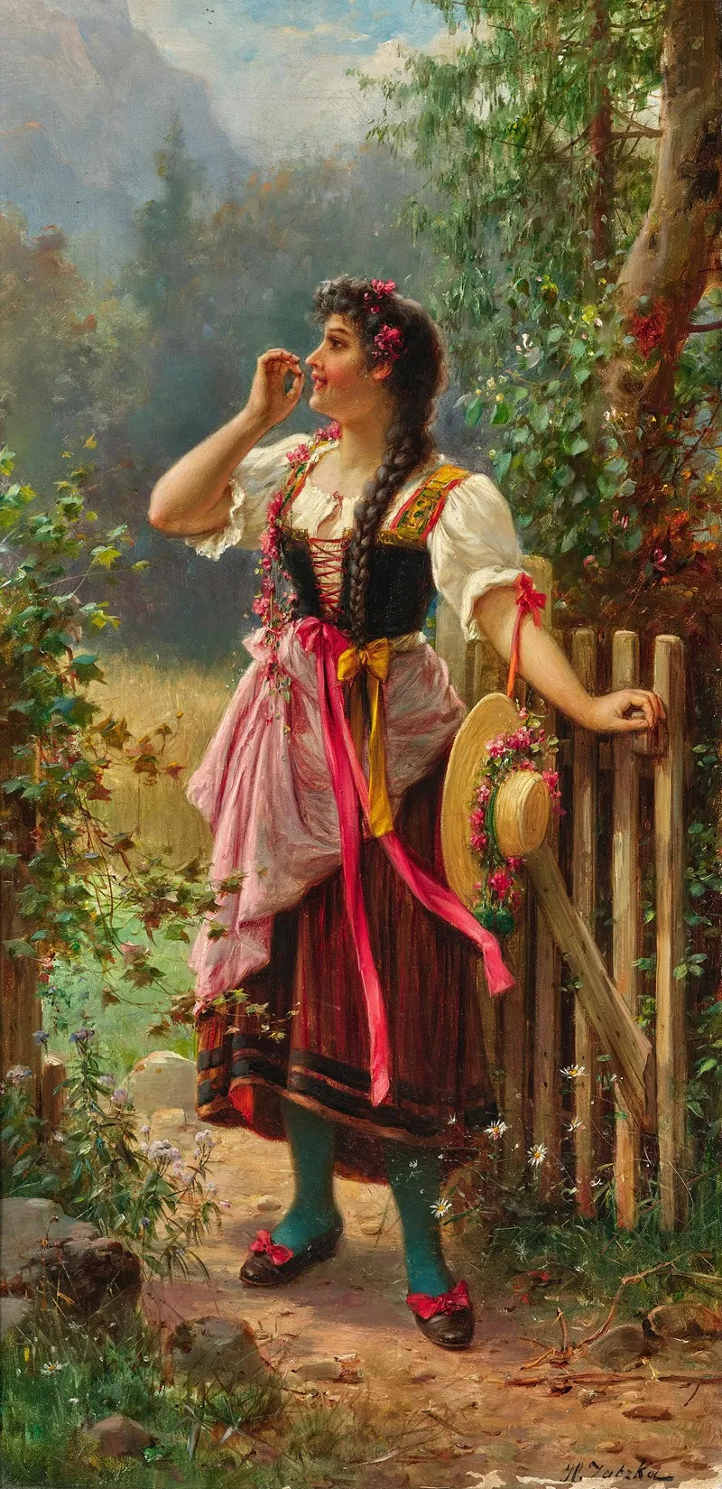 In Gluck Und Sonne by Hans Zatzka - Canvas Print