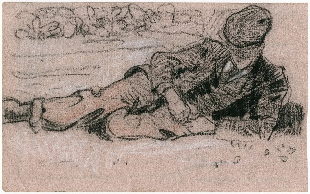 In Het Gras Liggende Man by Theo van Hoytema - Canvas Print