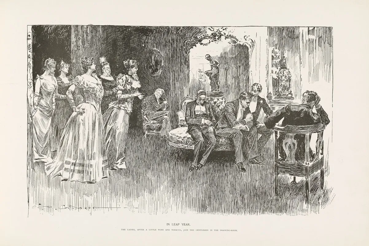 In Leap Year The Ladies After A Little Wine And Tobacco Join The Gentlemen In The Drawing Room