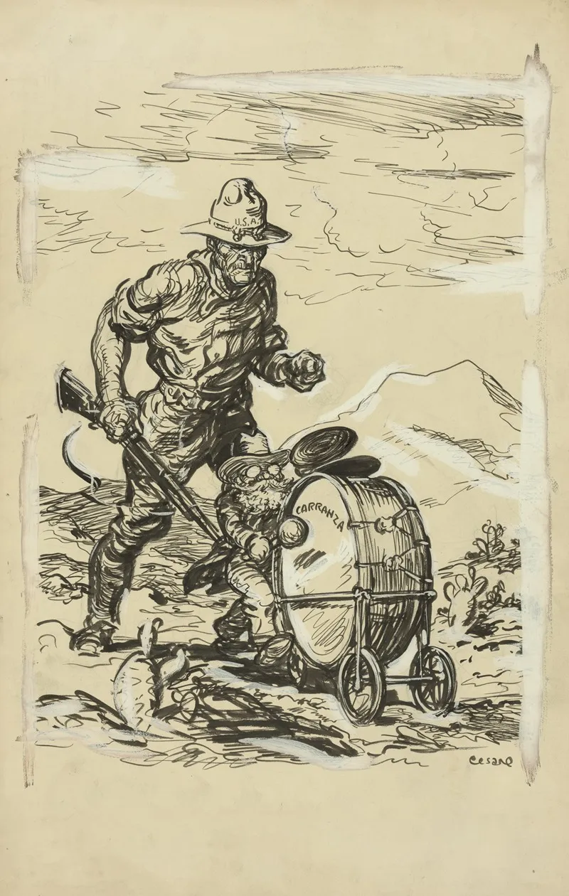 In Pursuit Of Villa by Oscar Edward Cesare - Canvas Print